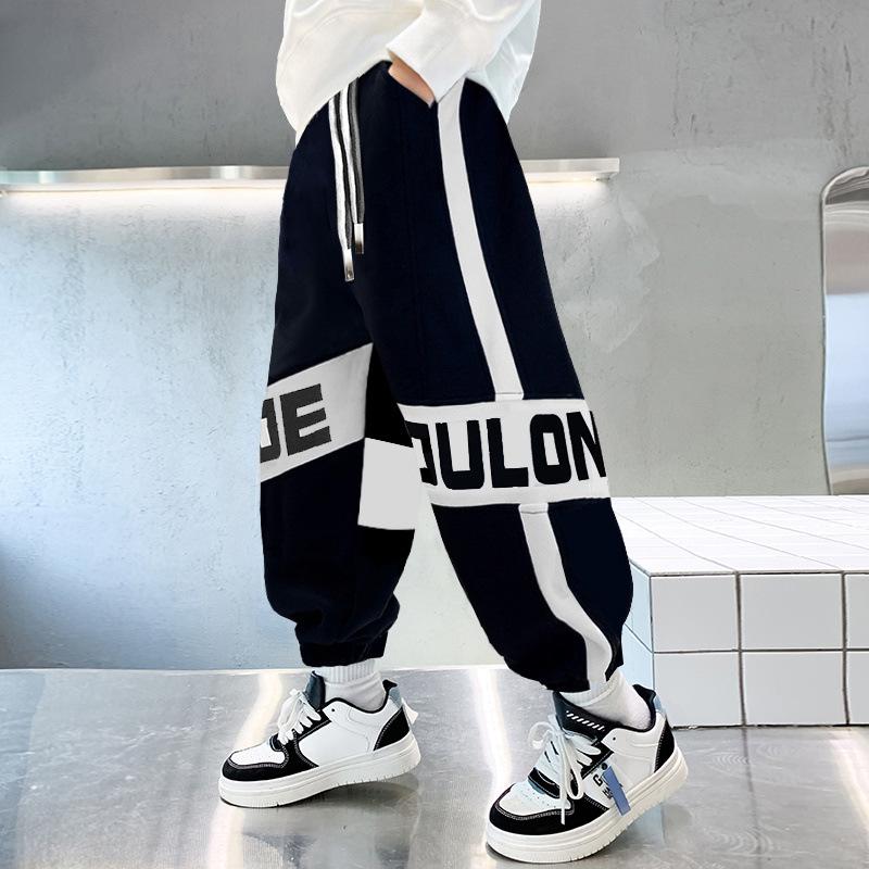 

Одежда для мальчиков Весна Осень Спортивные штаны для мальчиков Детские спортивные штаны Повседневные брюки с цветными блоками Детская одежда 140