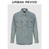 UR Men's 2025 Autumn Embroidered Washed Denim Shirt