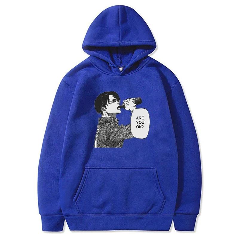 Men Women Anime Hoodies Attack On Titan Levi Ackerman Plus Size Sweatshirt Manga Streetwear Harajuku Autumn Unisex Pullover