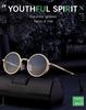 2025 Men's Retro High-End Metal Oval Frame Round Sunglasses.