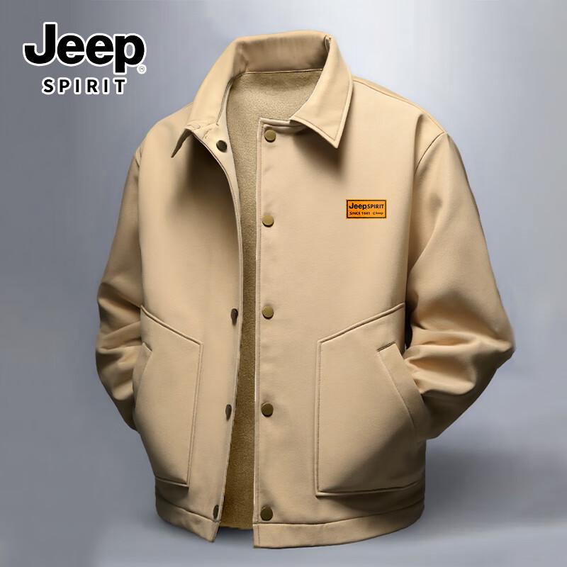 

JEEP SPIRIT Men s Retro Outdoor Fleece-Lined Jacket