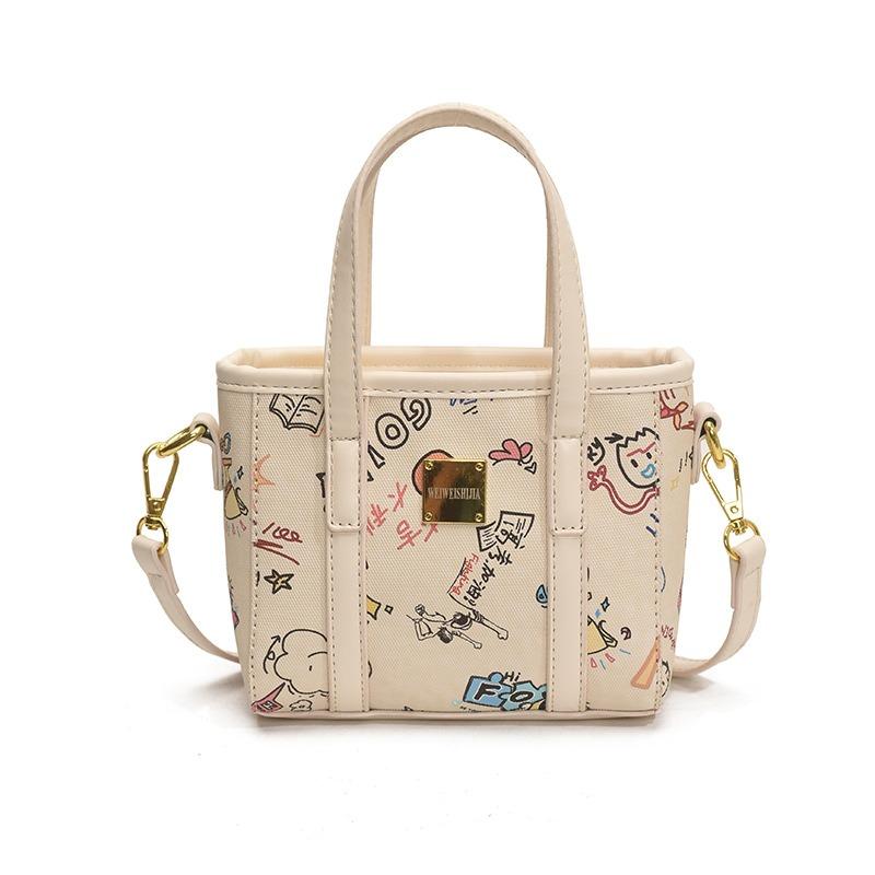 Niszowa designerska torba typu bucket z graffiti damska letnia nowa moda trendowa torba na ramię listonoszka