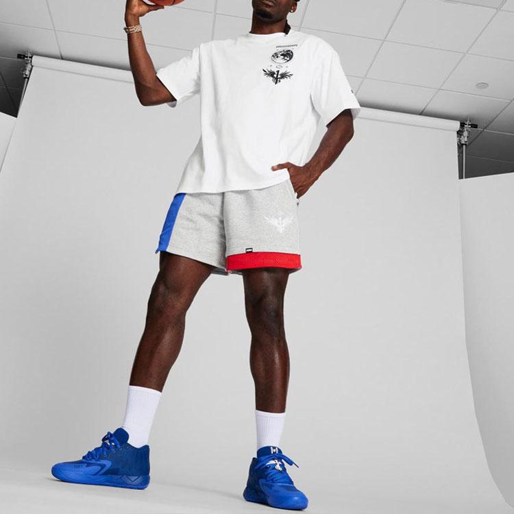 Puma X Melo Boxy Tee 3 Logo Print Crew Neck Short Sleeve T-Shirt Men Tops White 621704-01