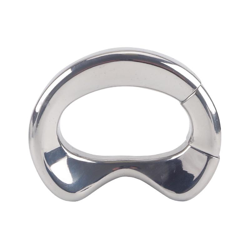 Stainless Steel Penis Lock Cock Ring Heavy Duty Weight Male Metal Ball Stretcher Scrotum Delay Ejaculation Bdsm Sex Toy For Men