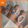 BF CLUB 925 Sterling Silver Ring For Women Jewelry Round Geometric Open Vintage Handmade Ring Allergy For Party Birthday Gift