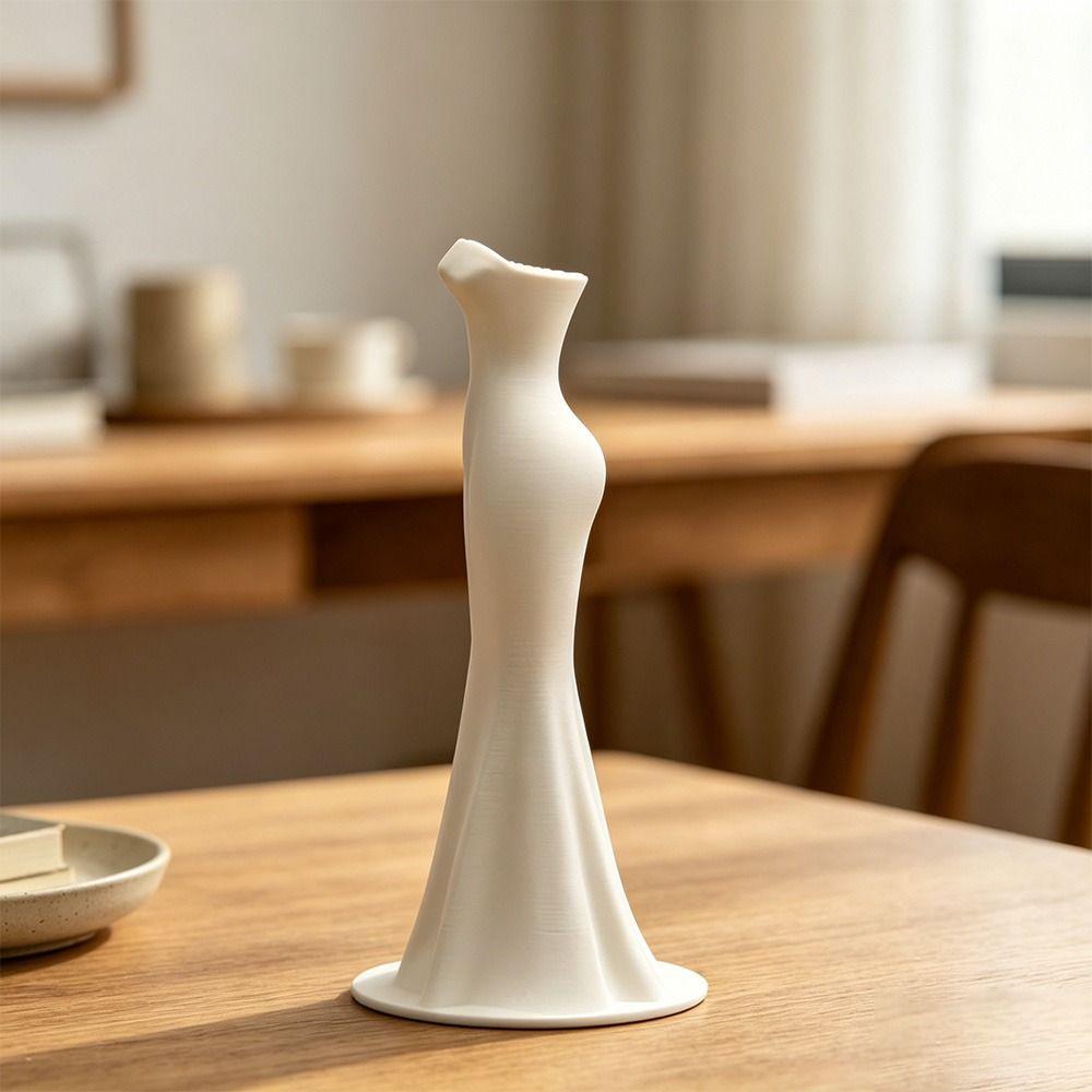 Flower Arrangement Elegant Dress Vase Gown-Shaped Decorative Vase  Home Desktop Decorations