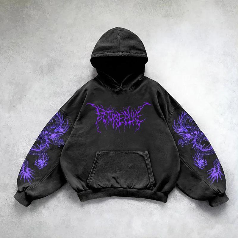 BeatStreet Amerikanische High Street Mode Kleidung Street Hip-hop Lässiger Hoodie Damen und Herren Y2K Harajuku Retro Letter Sweatshirt