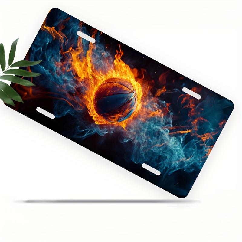 Pc D Flat Posters License Plate FrameDecorative Basketball Pattern Front License Plate CoverSuitable for Both Men And Women