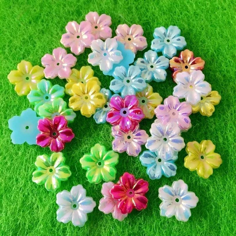 

Wholesale 80pcs 12mm DIY AB Resin ABS Flower Flatback Rhinestone Wedding decorate For Craft Garment -HA09