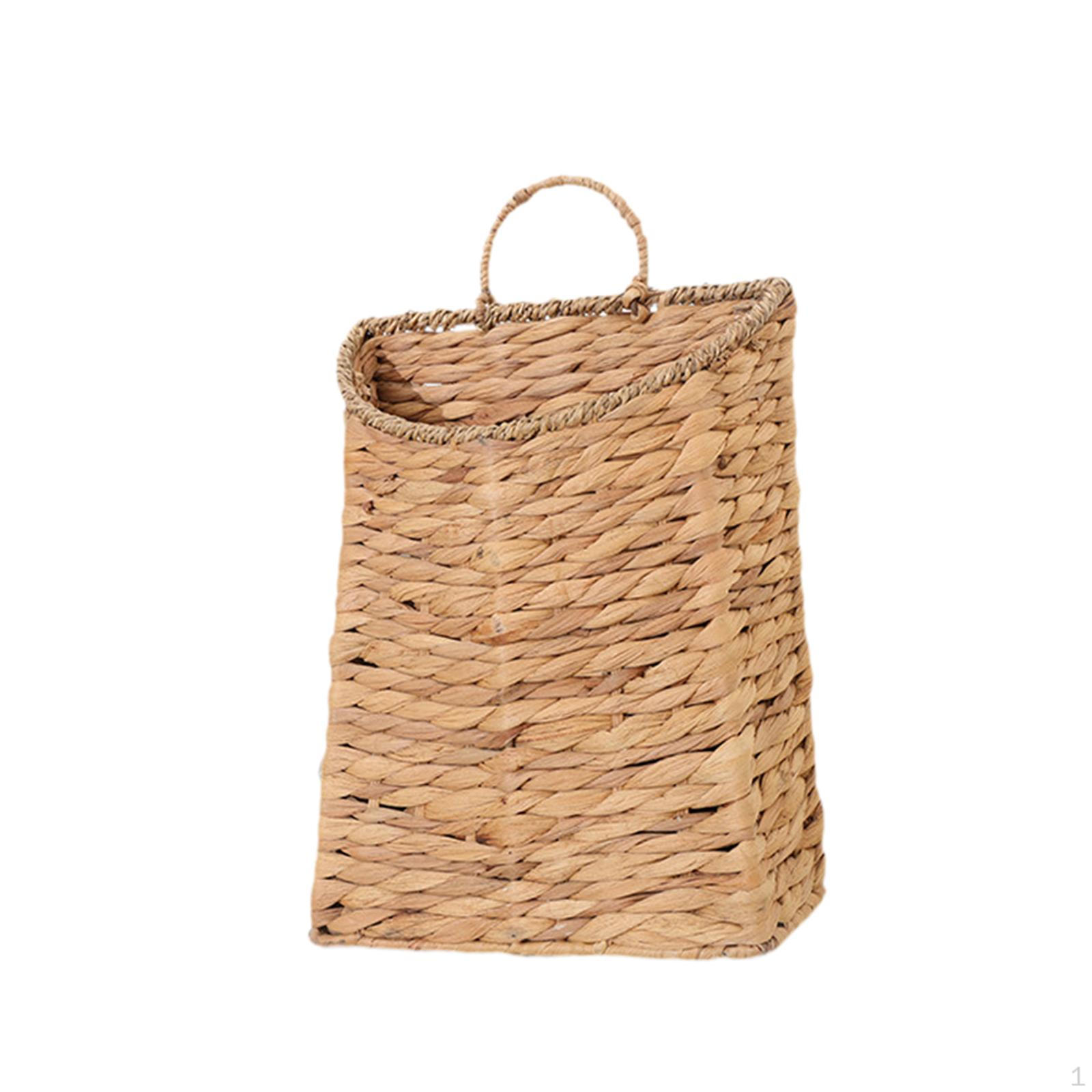 

Woven Hanging Basket Front Door Organizer Portable Rustic Versatile Wall Planter