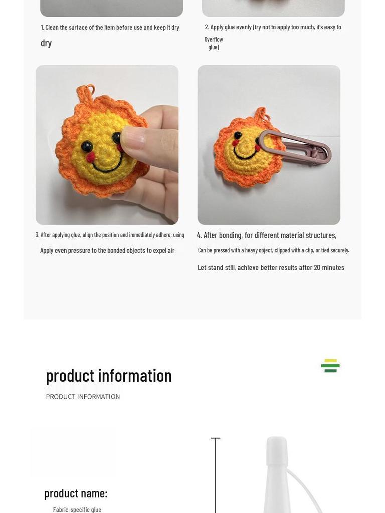 Super Sticky Quick-Drying Fabric Glue for Handmade Dolls and Eyes