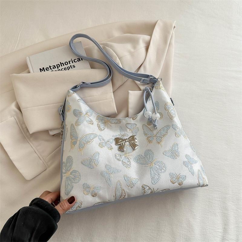 

Простая и модная женская сумка-тоут 2024 года, новый вместительный рюкзак для поездок на работу, модный рюкзак через плечо синий