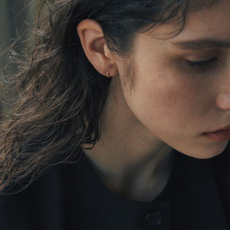 Verte [925 Silver] Deux.silver.196 / Mini Bout Earring (gold)