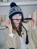 Olinkeompeulliteu Snowlake Jacquard Earflap Beanie (Navy)