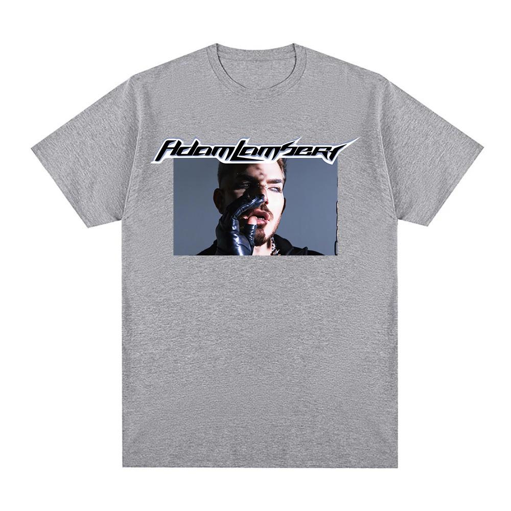 

Adam Lambert T-Shirt Graphic O-neck 100%Cotton Camisetas Women/men Comfortable Short Sleeve Tshirts Casual Clothing Band T-shirt summer Tops XS серый