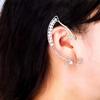 Bellissimo Elegante Ear Cuff da Elfo Fatato Vintage Foglia Fiore Filo di Alluminio Intrecciato Senza Foro Clip-On Orecchini Gioielli Cosplay da Donna