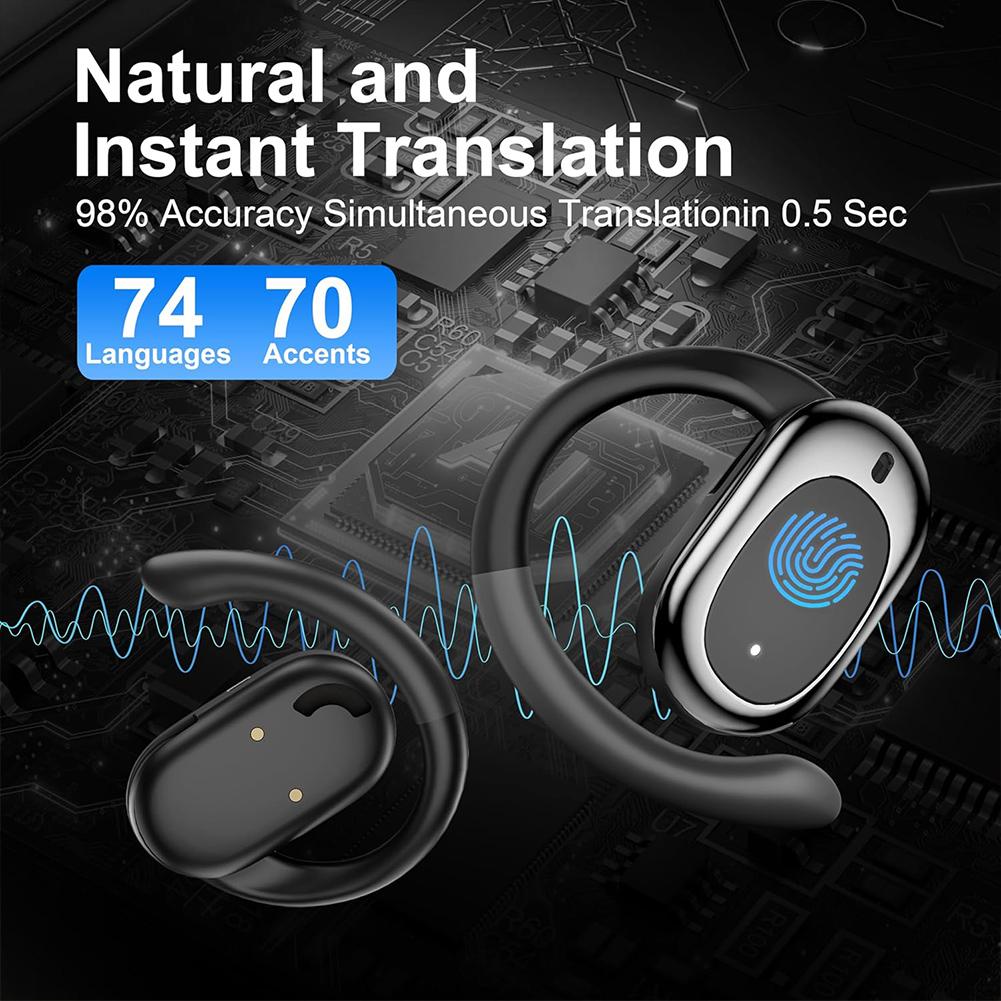 3-in-1 Smart Translator Earbuds Bluetooth-Compatible TWS 144 Languages Adjustable Language Translator Earphone for Professionals