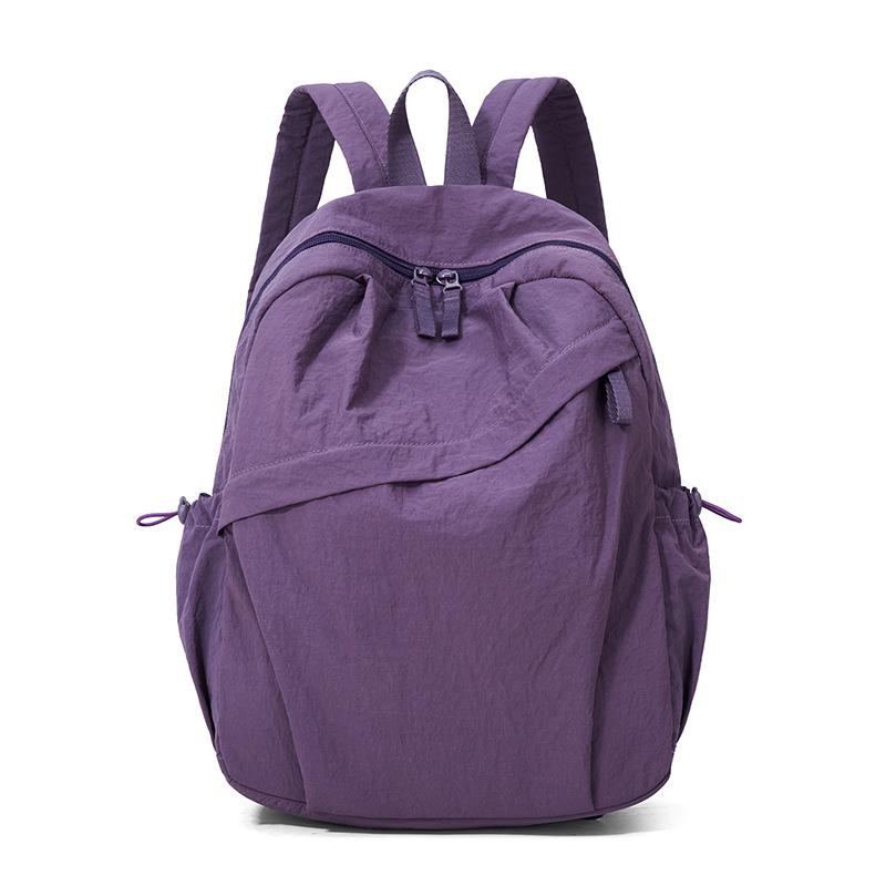 Ultra-leichter Damen-Nylon-Rucksack im koreanischen Stil - Großes Fassungsvermögen, Vielseitig, Einfarbige Ausführung für den täglichen Weg