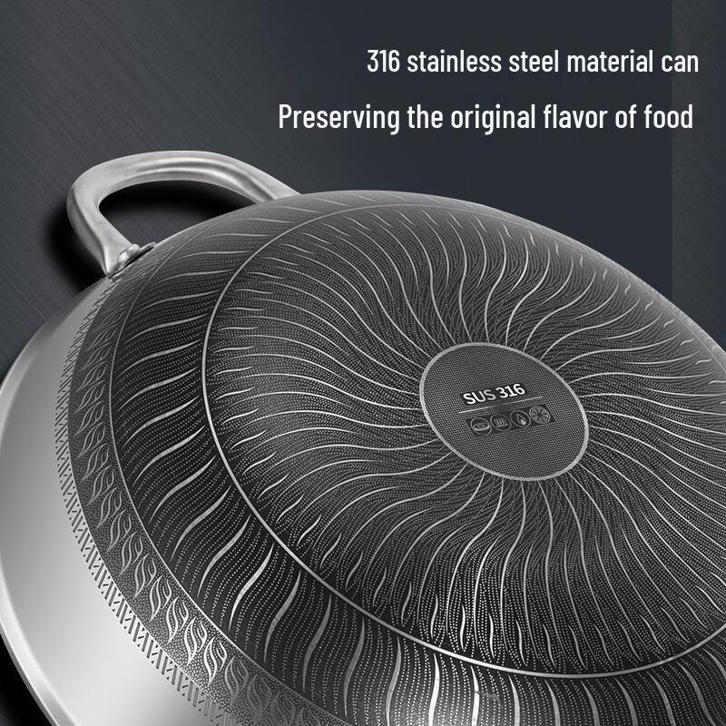 ZISIZ 304 Stainless Steel Tri-Ply Wok and Soup Pot