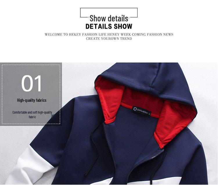 Men's 2025 Spring Korean Slim Fit Cardigan & Hoodie Sweatpants Set with Letter Accents