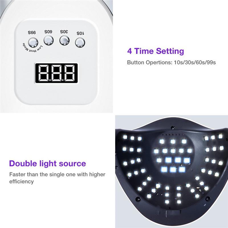 114W SUN X7 LED UV lampa na manikúru Lampy na nehty 57 LED Vysoušeč nehtů pro vytvrzování UV gel Lak Nástroje na nehty se senzorovým LCD displejem