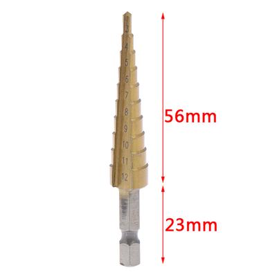 3-12Mm Coated Stepped Drill Bits Hex Handle Drill Bit Metal Drilling Power Tool