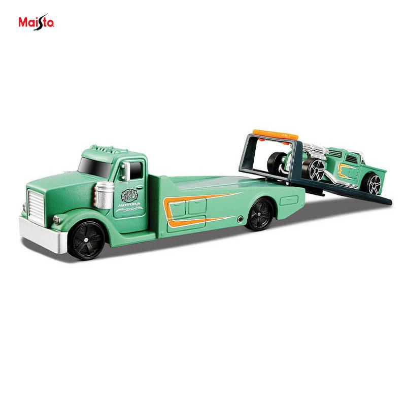 AAAOO1 Maisto 1:64 FLATBED/1988 BMW M3 E30 1965 FORD MUSTANG elite transport Die-casting car model collection gift toy