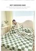 Panda Plaid Plush Flannel Blanket - Thick, Comfortable, and Cozy for Autumn and Winter