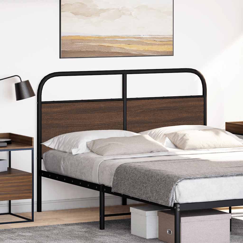 Replacement Headboard Brown Oak Effect 120 cm Steel and Wood Based Material