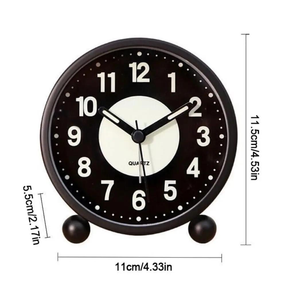 Silent Bedside Alarm Clock Non Ticking Glow-in-the-Dark Bedroom Clock