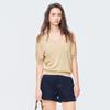 V-neck Cross-back Short Sleeve Knit Top