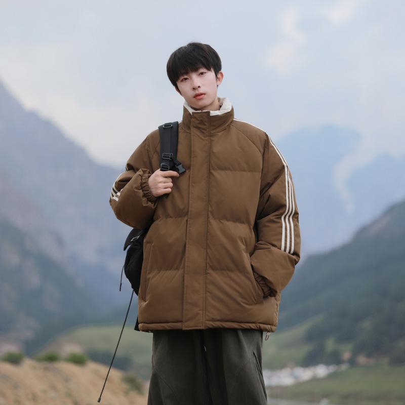 Couple Cotton Jacket Men and Women Same Style Winter Japanese Cotton Jacket Coat Bread Suit Loose Stand Collar Cotton Jacket Men