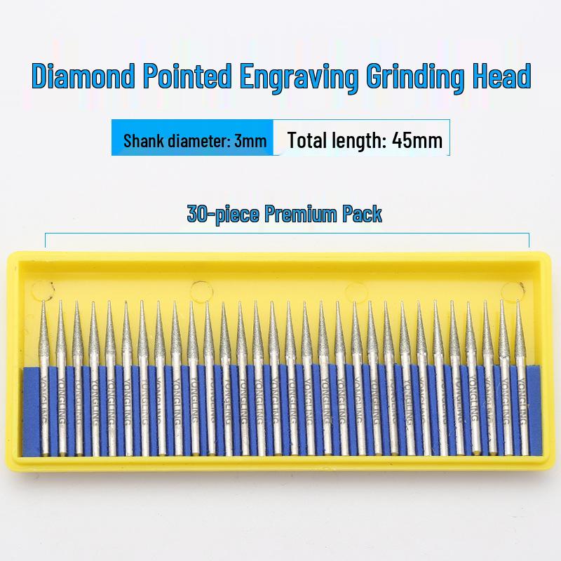 Karborundum Diamant Schleifkopf 2,35-3mm Elektrischer Schleifer Legierungsstift zum Jade Peeling