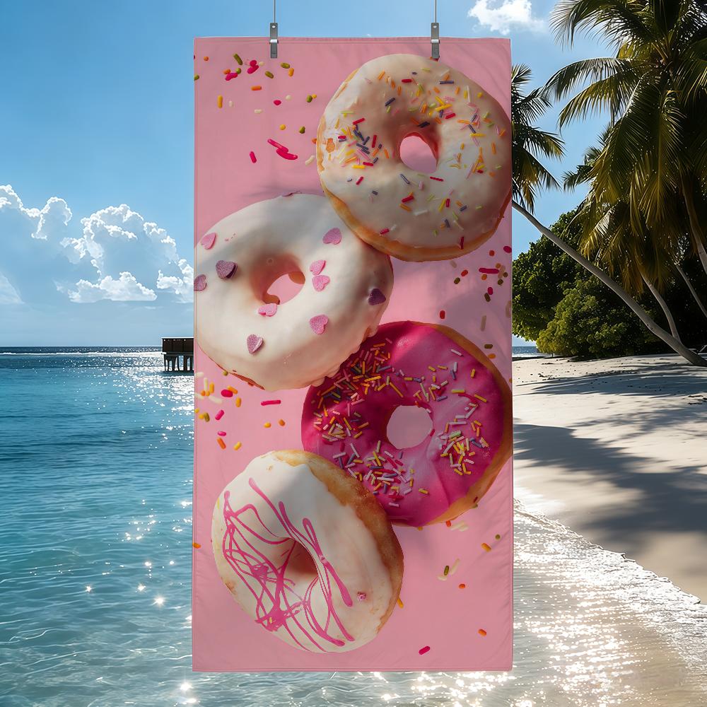 Pink Donut Towel Quick Drying Beach Towels Are Suitable For Swimming Pools Camping Yoga And The Gym