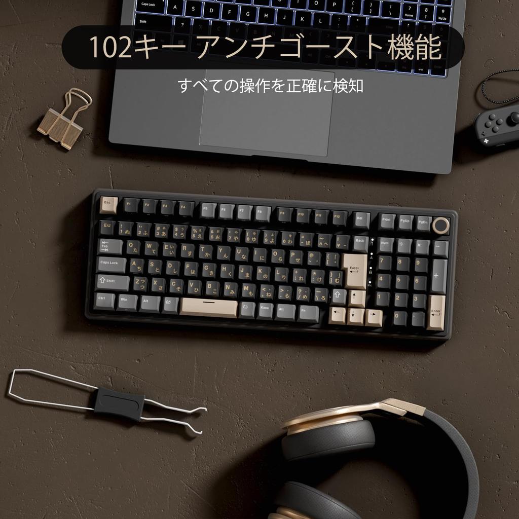 RK ROYAL KLUDGE R98 Pro Gaming Japanese Full Mechanical Volume Gasket RGB PBT Keycaps Cream Linear Software New Version with Independent Key Keyboard,