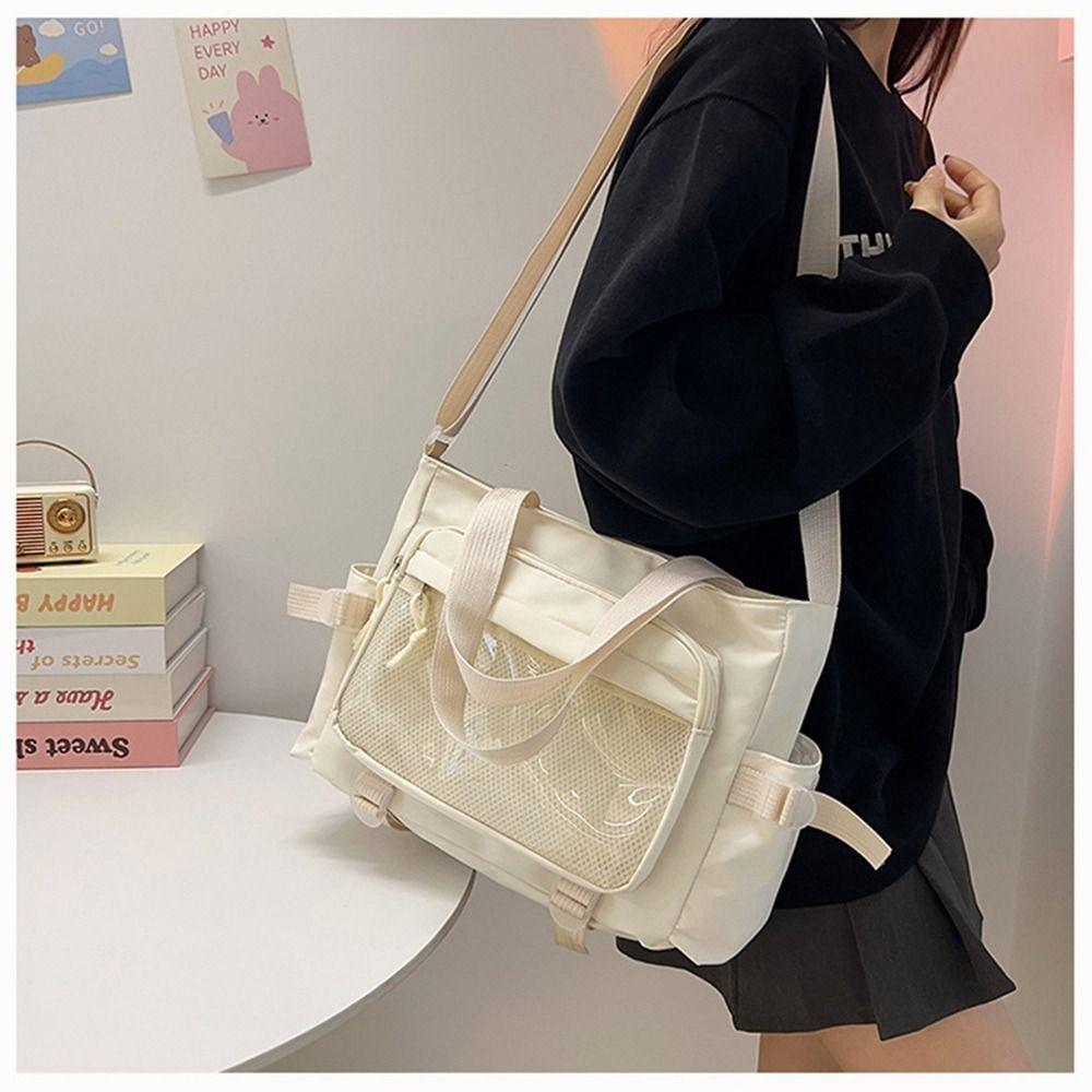 Harajuku JK Shoulder Bag Large Capacity Lolita Handbag Lovely Transparent Itabag  Shopping