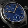 KNIS Retro Military Watch for Sapphire 10 ATM Water Blue Black Leather (Nis) Japanese-made Men, Glass, Resistant, Dial, Strap, KN003-BLBKLE