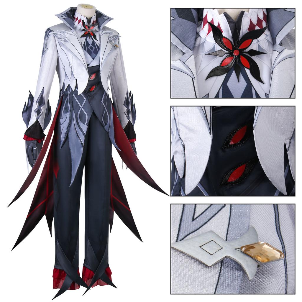 Arlecchino The Knave Cosplay Costume Genshin Impact Fatui Harbinger Wig Set Servant Snezhnaya Halloween Costumes For Women