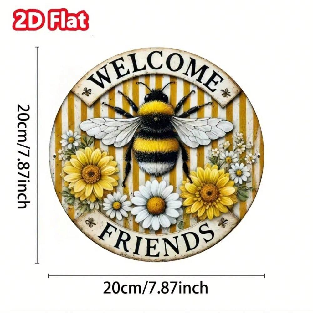 Vintage Bee Metal Tin Sign for Home Bar Cafe Halloween Wall Decor