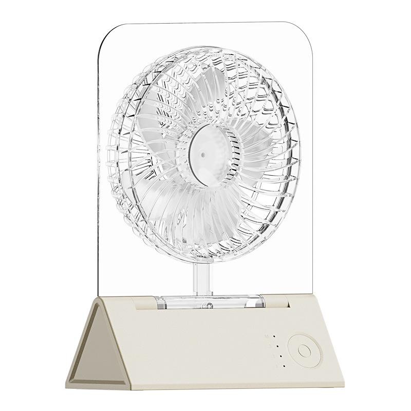 

Three-Speed Transparent Folding Desktop Fan with USB Charging 192x140x60mm прозрачный/бежевый