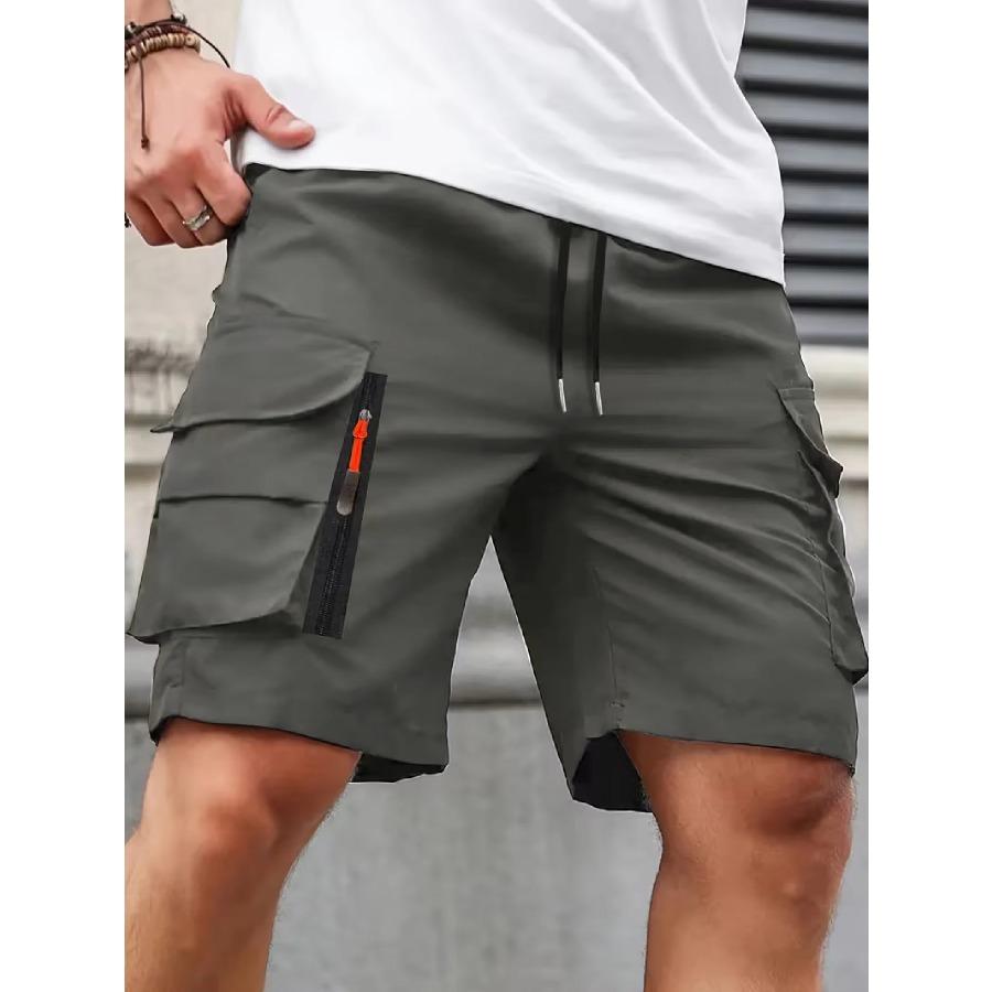 Men's Casual Shorts, Woven, Non-Stretch Fabric , Soft & Comfortable , Simple Solid Color Design , Ideal for Outdoor Jogging