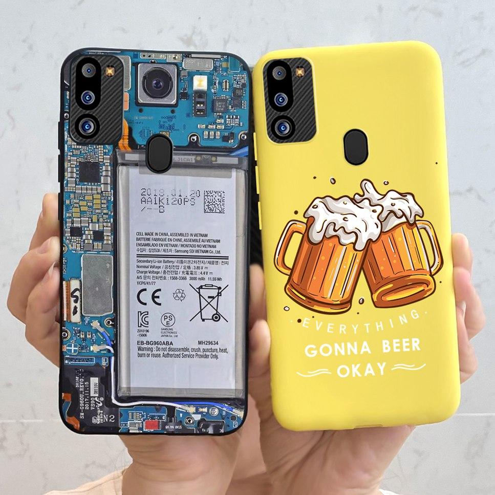 For Samsung Galaxy M21 2021 Case Cute Cat Fashion Girl Soft Silicone Cover For Samsung M21 2021 SM-M215G Bumper Phone Case Funda