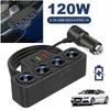 4 In 1 USB Type C Socket 120W Car Cigarette Lighter Splitter 12V 24V Fast Charger Phone Power Adapter for Car DVR GPS Dashcam