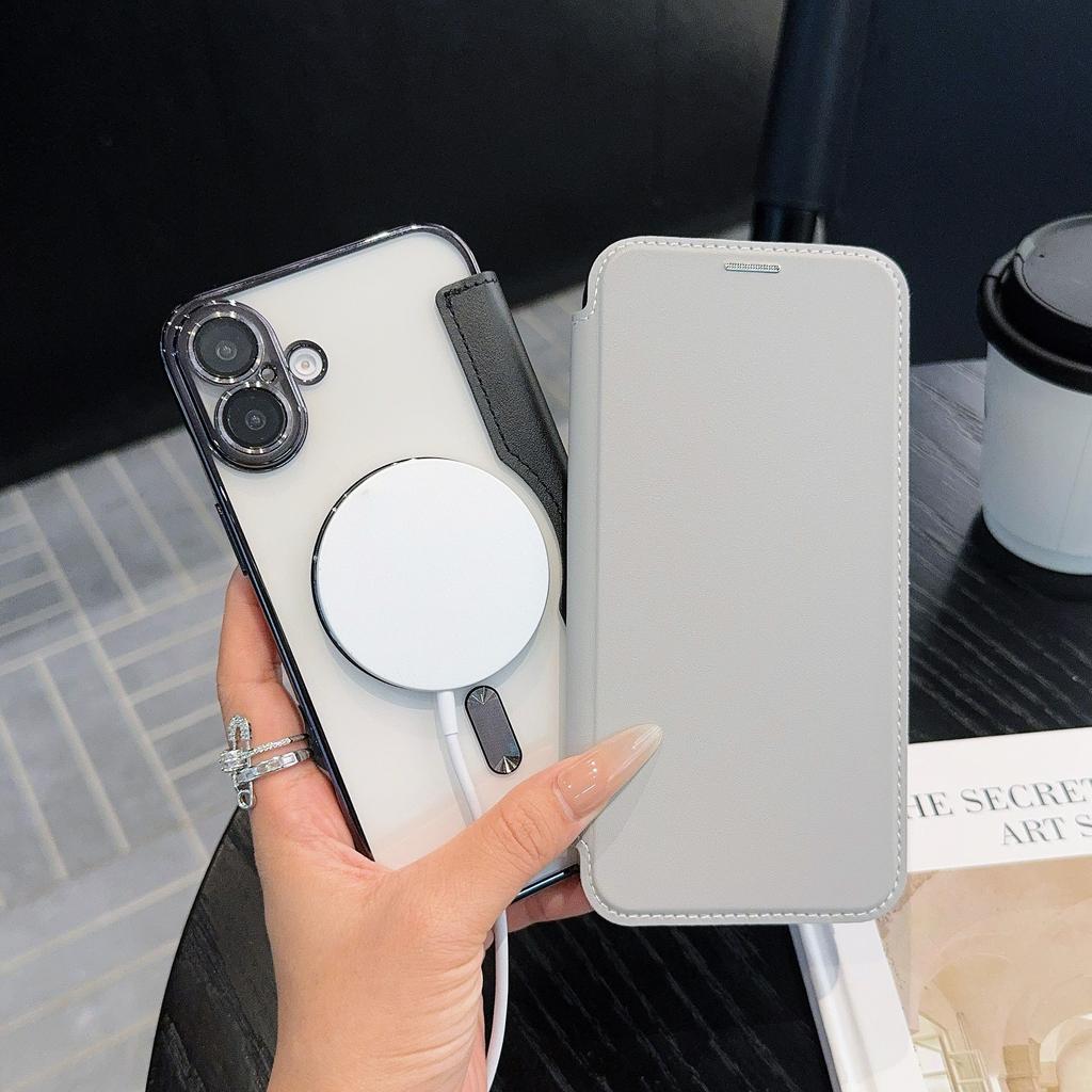 IPhone 16 Flip Leather Case Se4 Is Suitable for Apple 15 Promax Mobile Phone Case 14 Electroplated Magnetic Suction 13