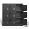9-Door Metal Cabinets for Office, Gym, School & Home - Secure Storage Cabinet with Card Slot (Black), H 100 cm × B 90 cm × T 40 cm