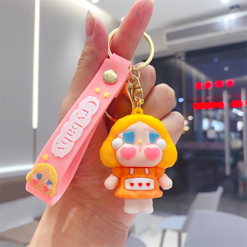 Cartoon Niedlich Weinendes Baby Tränen Mädchen Schlüsselanhänger Taschenanhänger Beflockter Schmuck Kinderpuppenautomat Geschenke