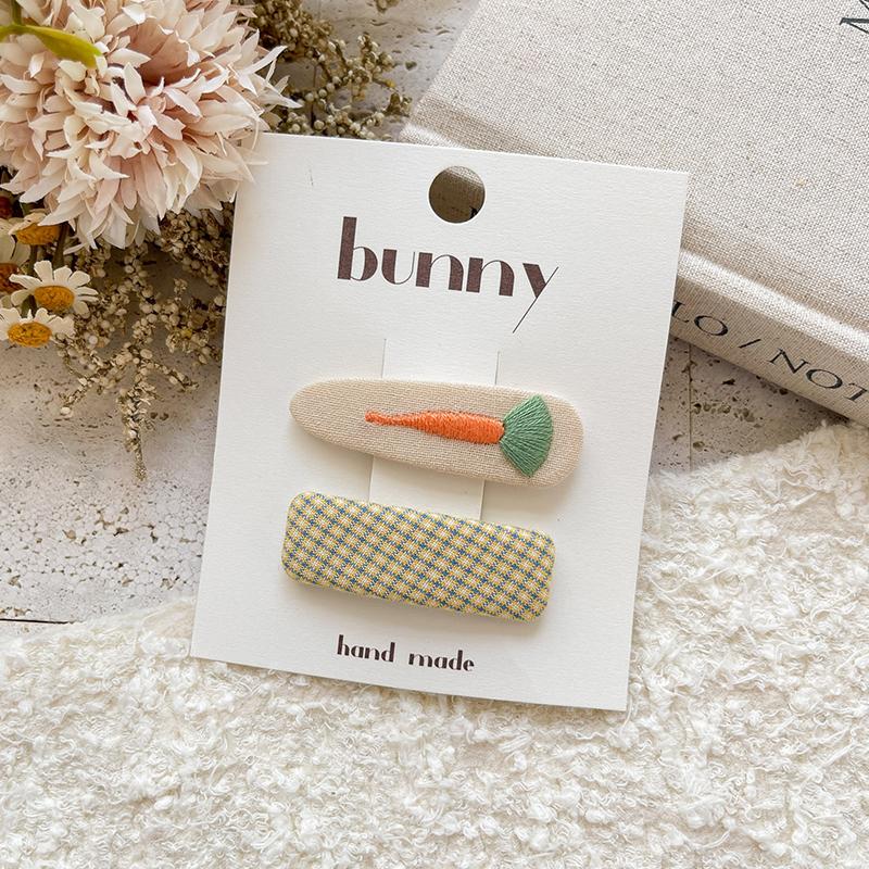 2 Pièces Doux Brodé Fruits Fleurs Pinces à Cheveux Enfants Mignon Polyvalent Épingle à Cheveux Pour Femmes Filles Accessoires Cheveux Cadeaux