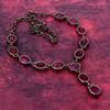 Faceted Kashmir Ruby Gemstone Necklace Electroformed Copper Adjustable Necklace