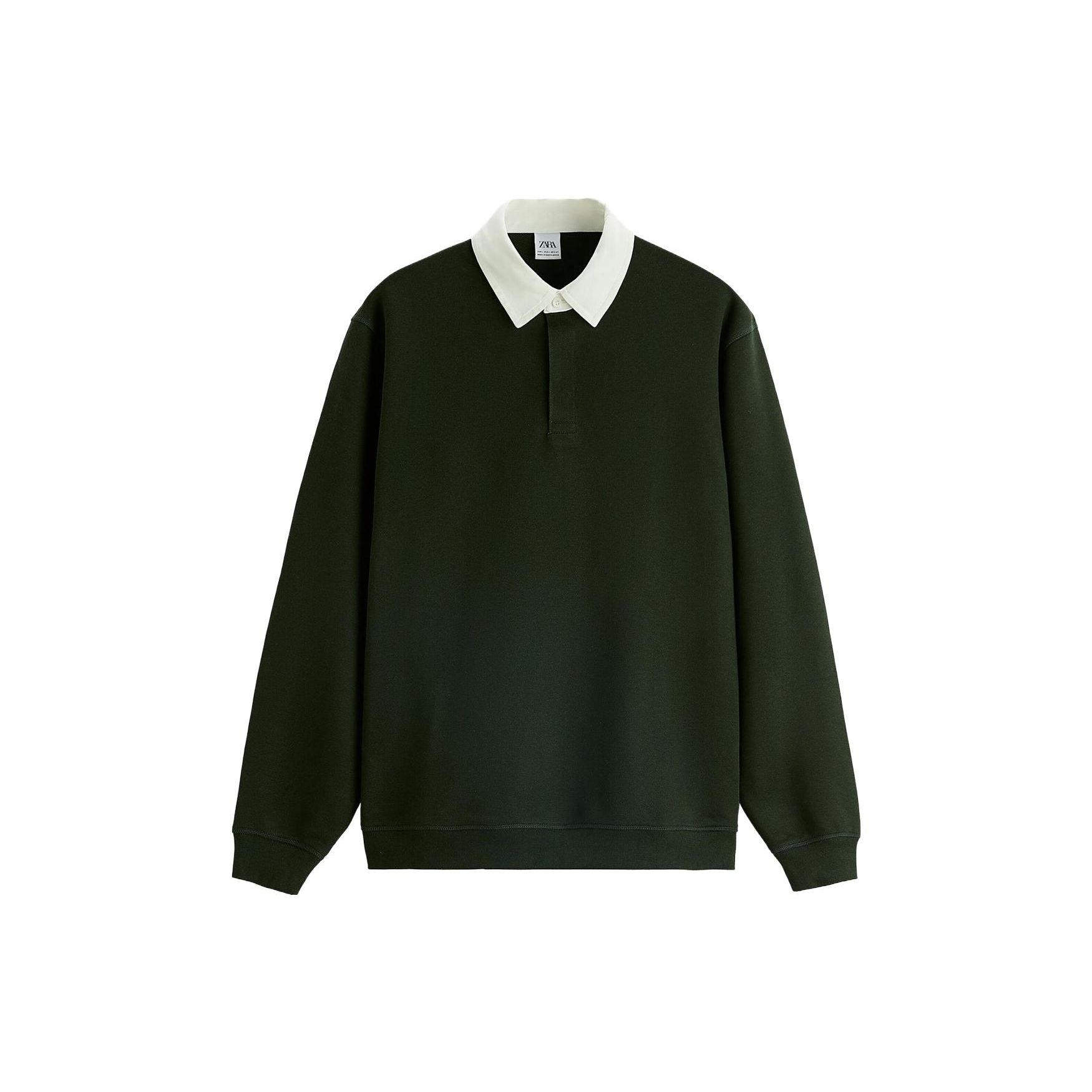 

Zara Color Block Casual Polo Neck Sweatshirt Men Sweatshirts Dark-Green 00526350529 S