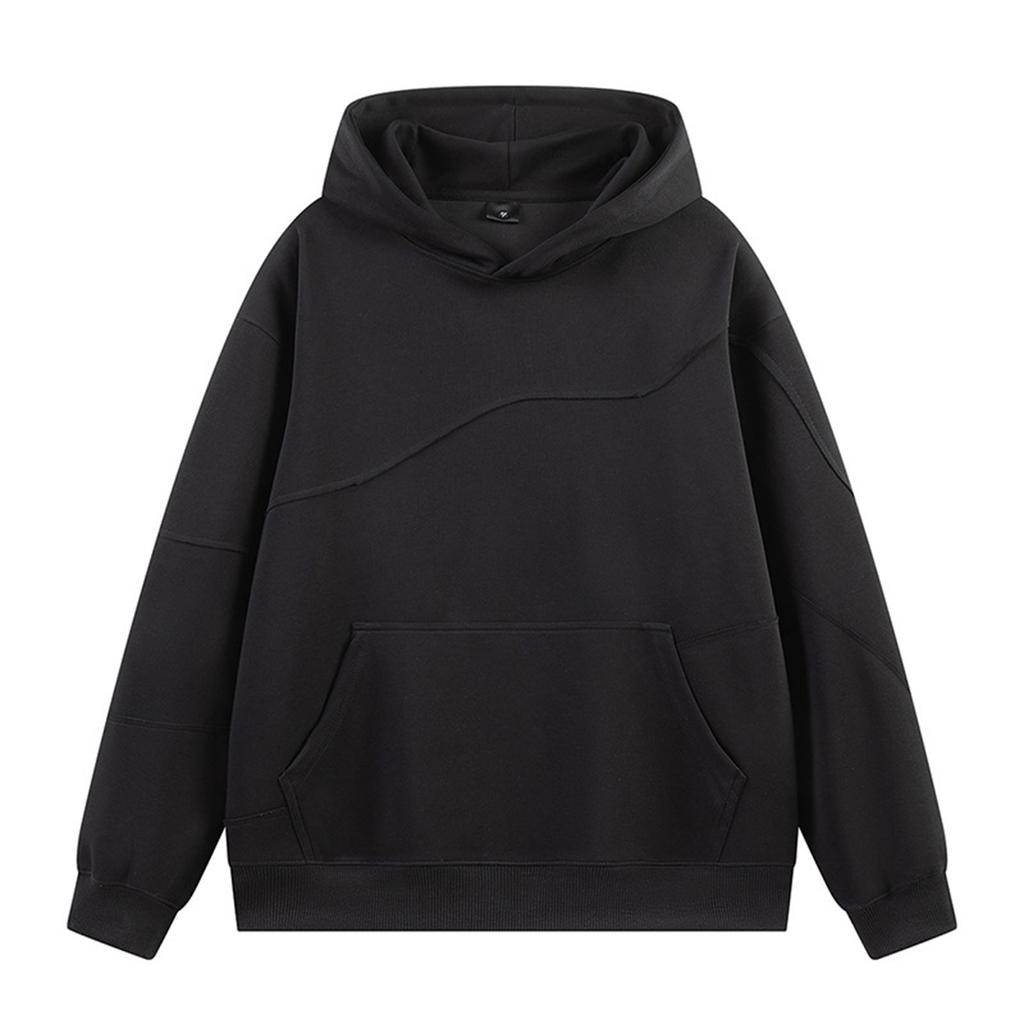 Men's Solid Color Plush Sweatshirt Hoodie Men's Sports Large Size Casual Sweatshirt